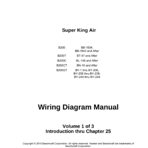 Beechcraft King Air B200 Series Wiring Diagram Manual – 2015 Reissue G PDF