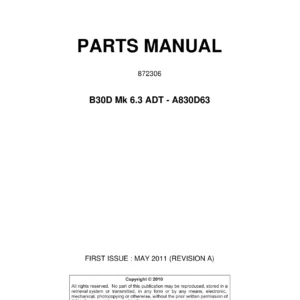 Bell B30D Mk 6.3 ADT Parts Manual 872306 - A830D63 May 2011 PDF Download
