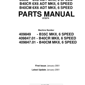 Bell B35C MKII B40CR B40CM 6x6 ADT 6 Speed Parts Manual 872074 PDF