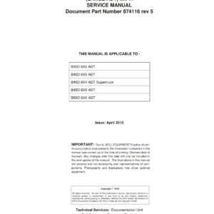 Bell B35D B40D B45D B50D ADT MK VI Service Repair Manual 2010 Rev 5 PDF