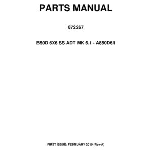 Bell B50D 6X6 ADT Articulated Dump Truck Parts Manual - Feb 2010 PDF