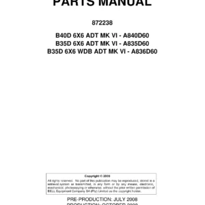 Bell Equipment B40D B35D 6X6 ADT MK VI Parts Manual 872238 - PDF Download