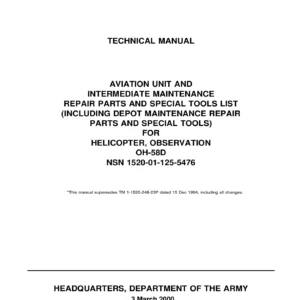 Bell OH-58D Kiowa Helicopter Repair Parts and Special Tools List Manual TM 1-1520-248-23P