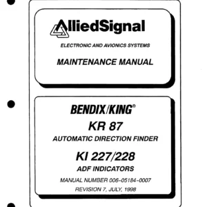 Bendix King KR 87 ADF Maintenance Manual - KI 227 KI 228 Indicator Repair Guide PDF