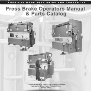 Betenbender Press Brake Operators Manual & Parts Catalog - 50 to 350 Ton Hydraulic Press Brakes