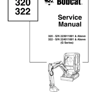 Bobcat 320 & 322 G Series Excavator Service Manual 6902668 - PDF Download