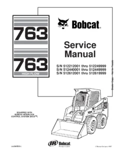 Bobcat 763 & 763 High Flow Skid-Steer Loader Service Manual 1997 - PDF Download