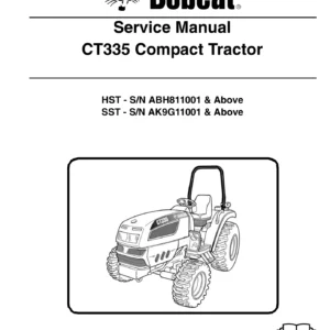 Bobcat CT335 Compact Tractor Service Manual - HST & SST Repair Guide