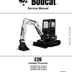 Bobcat E26 Compact Excavator Service Manual 2019 - 6990097enUS PDF Repair Guide