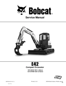Bobcat E42 Compact Excavator Service Manual 6989433 - PDF Download