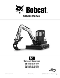 Bobcat E50 Compact Excavator Service Manual 2020 - PDF Repair Guide