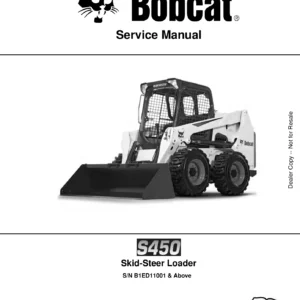Bobcat S450 Skid-Steer Loader Service Manual 6990812 - April 2021 PDF Download