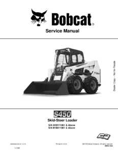 Bobcat S450 Skid-Steer Loader Service Manual (S/N AV9V11001 & Above, B1E611001 & Above) - 6990808enUS
