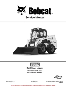 Bobcat S550 Skid-Steer Loader Service Manual 6990677enUS - July 2019 PDF