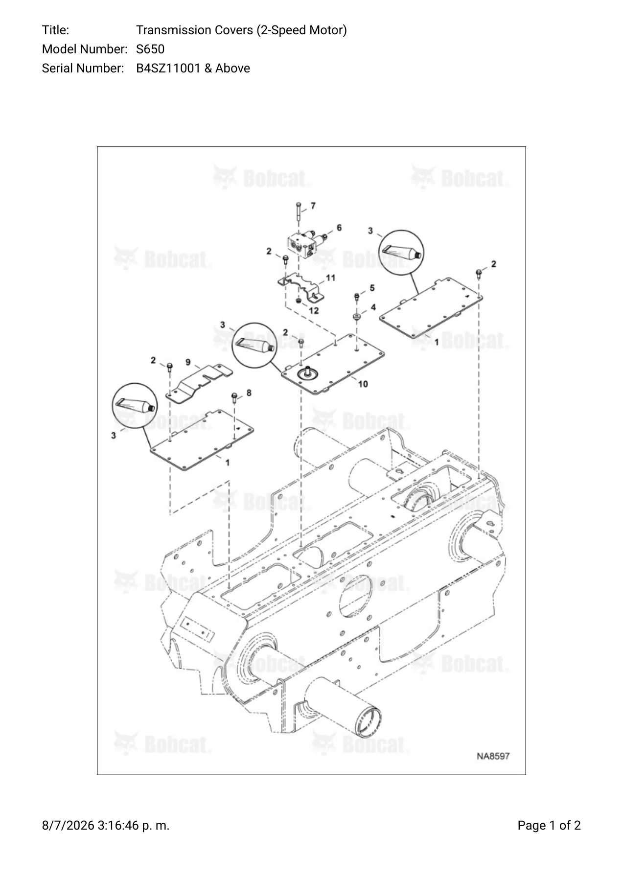 Bobcat S650 Skid-Steer Loader Illustrated Parts Manual - Serial B4SZ11001 & Above PDF - Image 2