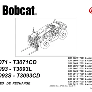 Bobcat T3071 T3093 Spare Parts Catalogue 4850200 Revision F PDF
