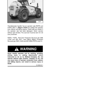 Bobcat T35100 T35100S T35100L T35100SL T35120L T35120SL Telescopic Handler Service Manual 6986766