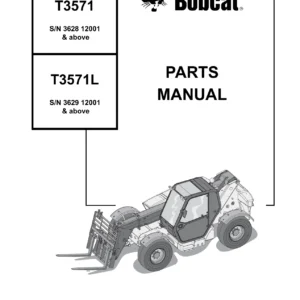 Bobcat T3571 T3571L Telescopic Handler Parts Manual - PDF Download
