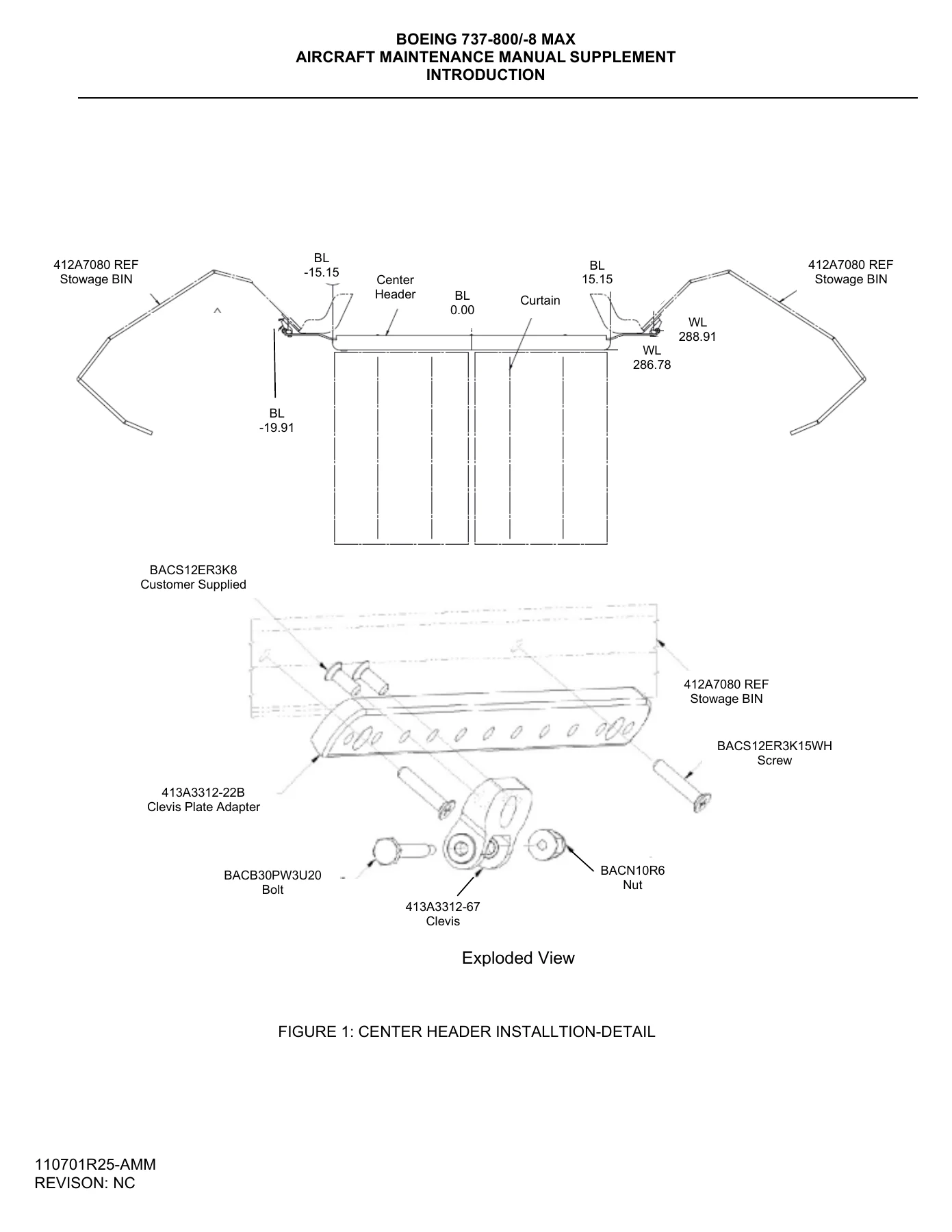Boeing 737-800 & 737-8 MAX eX1 Center Header Assembly Maintenance Manual Supplement Volume 13 - Image 2