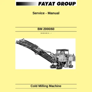 Bomag BM 2000/60 Cold Milling Machine Service Manual