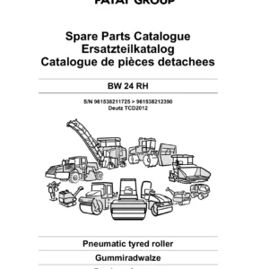 Bomag BW 24 RH Pneumatic Tyred Roller Spare Parts Catalogue 2019-2025 Deutz TCD2012