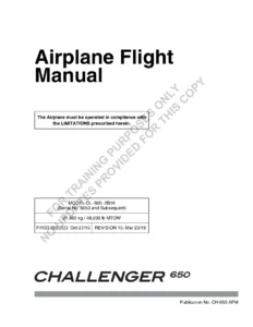 Bombardier Challenger 650 Airplane Flight Manual CL-600-2B16 - Training Edition PDF