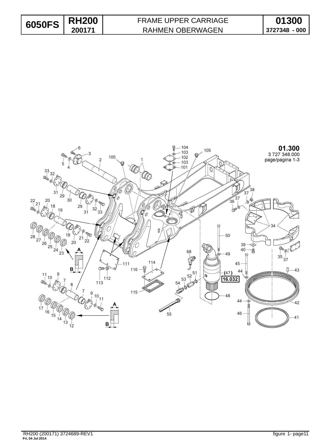Bucyrus RH200 6050FS Hydraulic Excavator Parts Catalog 200171 - PDF Spare Parts Manual - Image 3