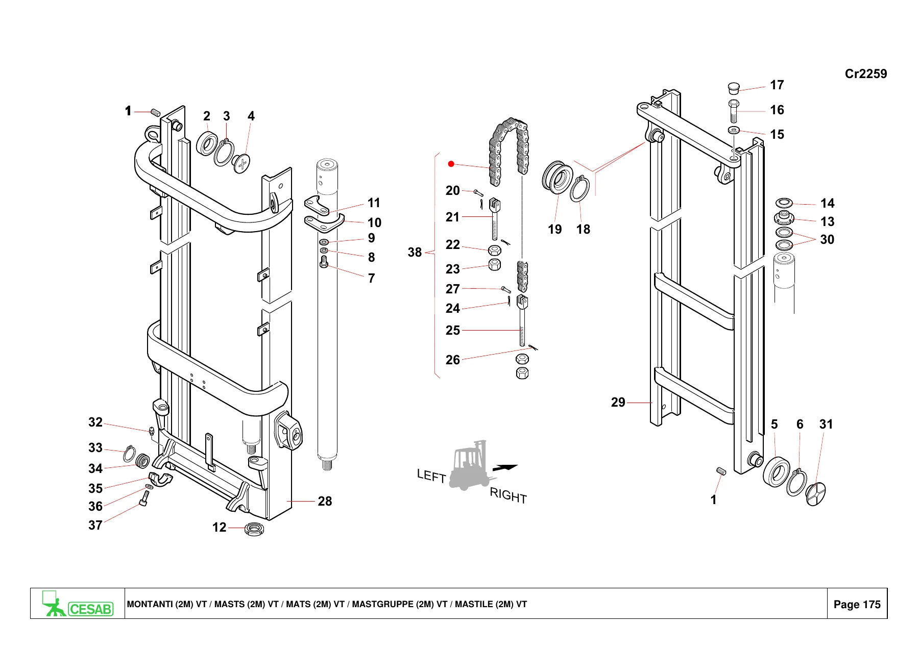 CESAB B315 B316 B316L B318 B318L B320 Forklift Spare Parts Catalogue PDF 0350202-0 - Image 3
