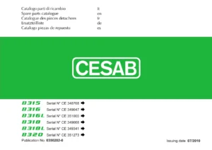 CESAB B315 B316 B316L B318 B318L B320 Forklift Spare Parts Catalogue PDF 0350202-0