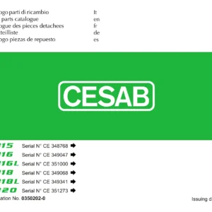 CESAB B315 B316 B316L B318 B318L B320 Forklift Spare Parts Catalogue PDF 0350202-0