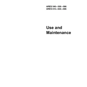 CLAAS Ares 546 556 566 616 656 696 Tractor Use and Maintenance Manual
