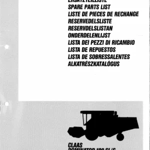CLAAS Dominator 108 SL/S Spare Parts Catalog 185 675.1 (May 1988) PDF