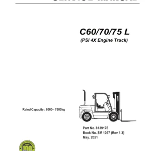 CLARK C60 C70 C75 L PSI 4X LPG Forklift Service Manual - SM 1057