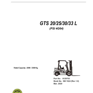 CLARK GTS 20 25 30 33 L PSI 4G64 Forklift Service Manual - Book SM 1024