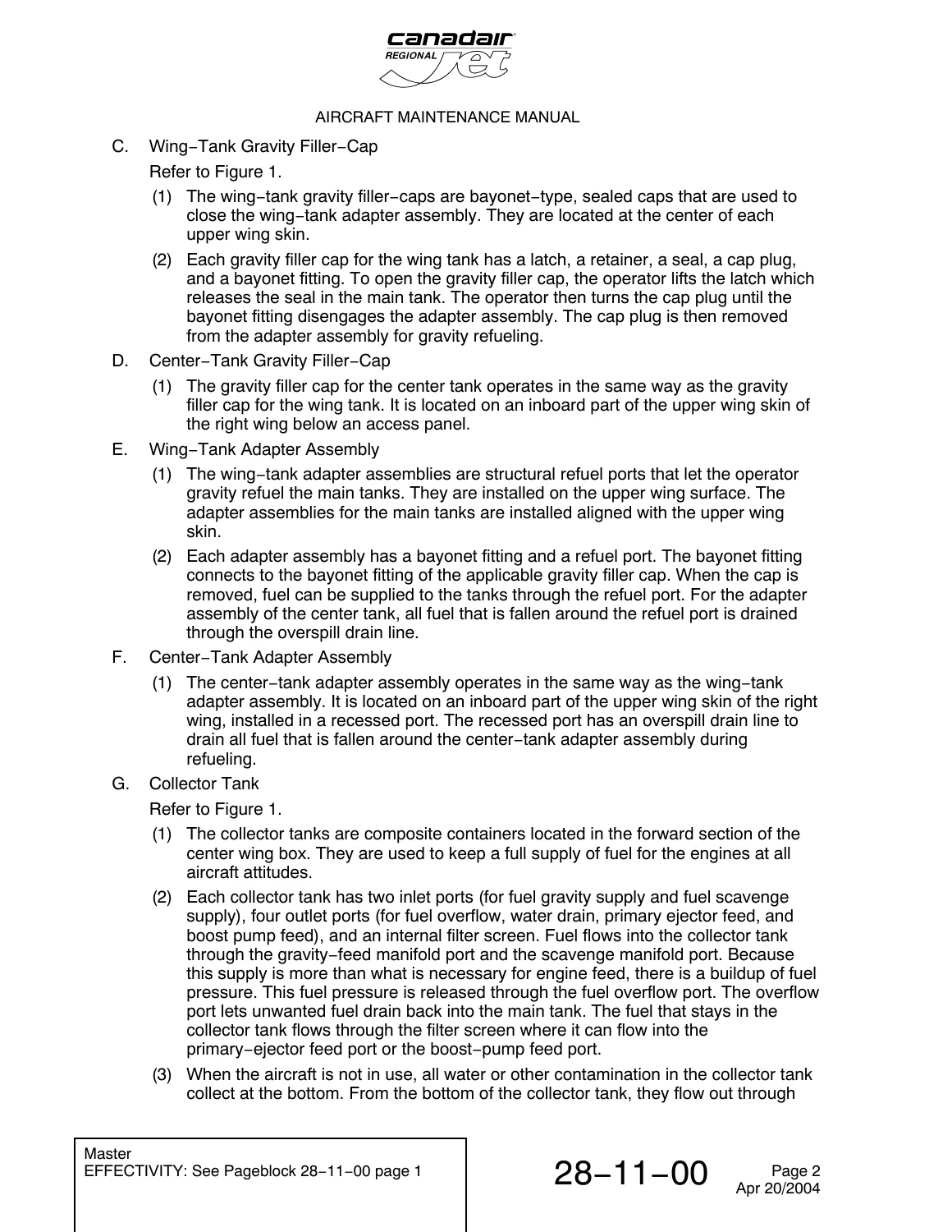 Canadair Regional Jet Aircraft Maintenance Manual Chapter 28 Fuel System - Image 2