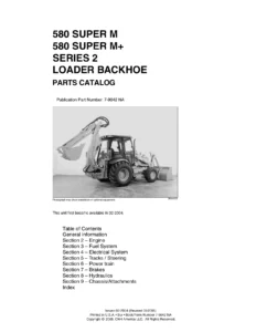 Case 580 Super M & 580 Super M+ Series 2 Loader Backhoe Parts Catalog 2005