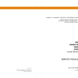 Case 580N 580SN 580SN-WT 590SN Loader Backhoe Service Manual - Hydraulic Pneumatic Electrical Systems 84393968