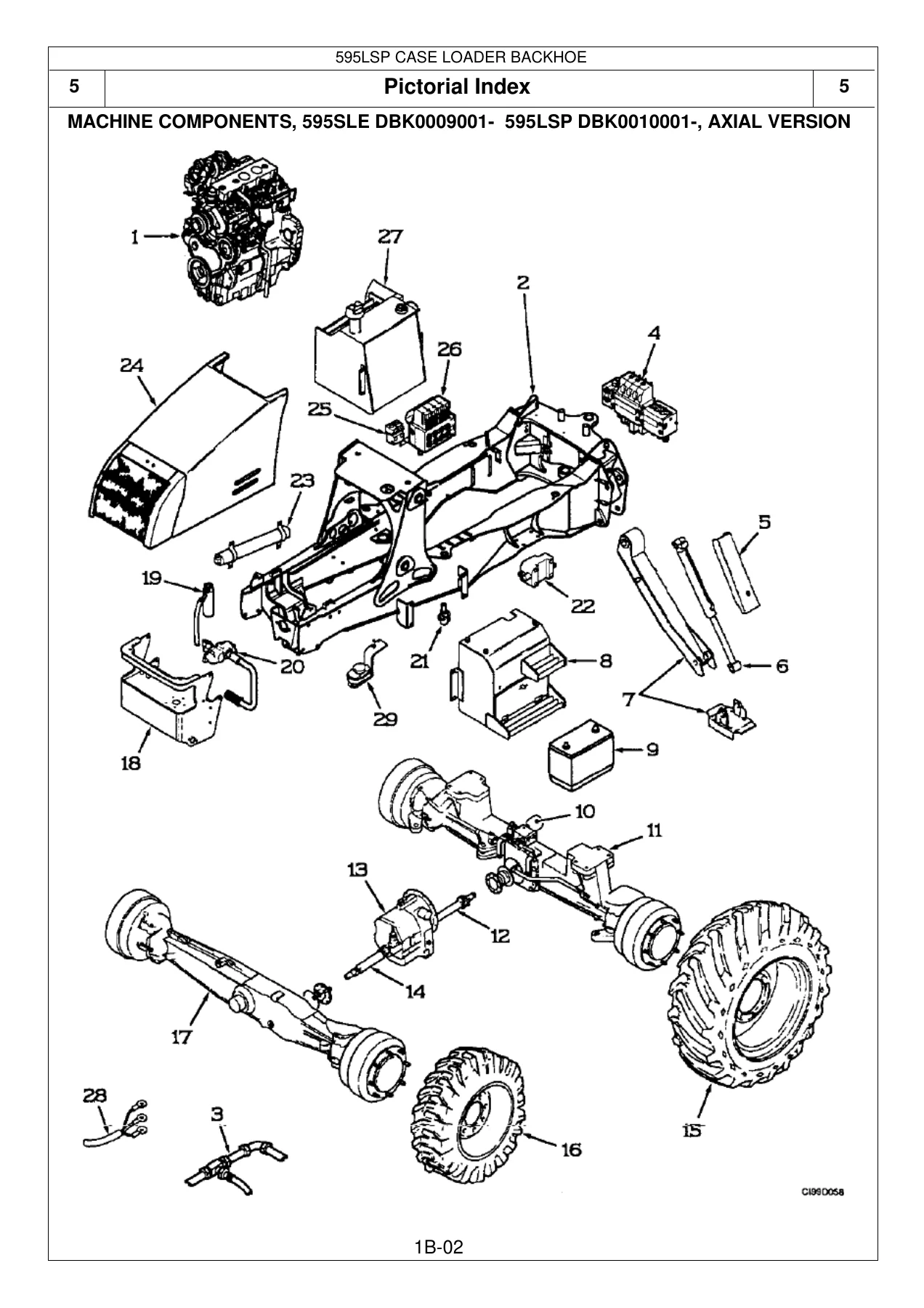 Case 595LSP 595SLE Backhoe Loader Spare Parts Catalog PDF - Serial DBK0009001- DBK0010001- - Image 2