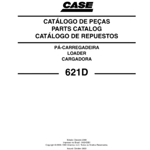Case 621D Wheel Loader Parts Catalog - October 2009 Edition 84243351 PDF