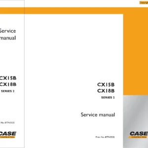 Case CX15B CX18B Series 2 Mini Excavator Service Manual PDF – Print No. 87743532