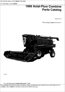 Case IH 1666 Axial-Flow Combine Parts Catalog – 1993-1994 | Bur 8-9172 PDF
