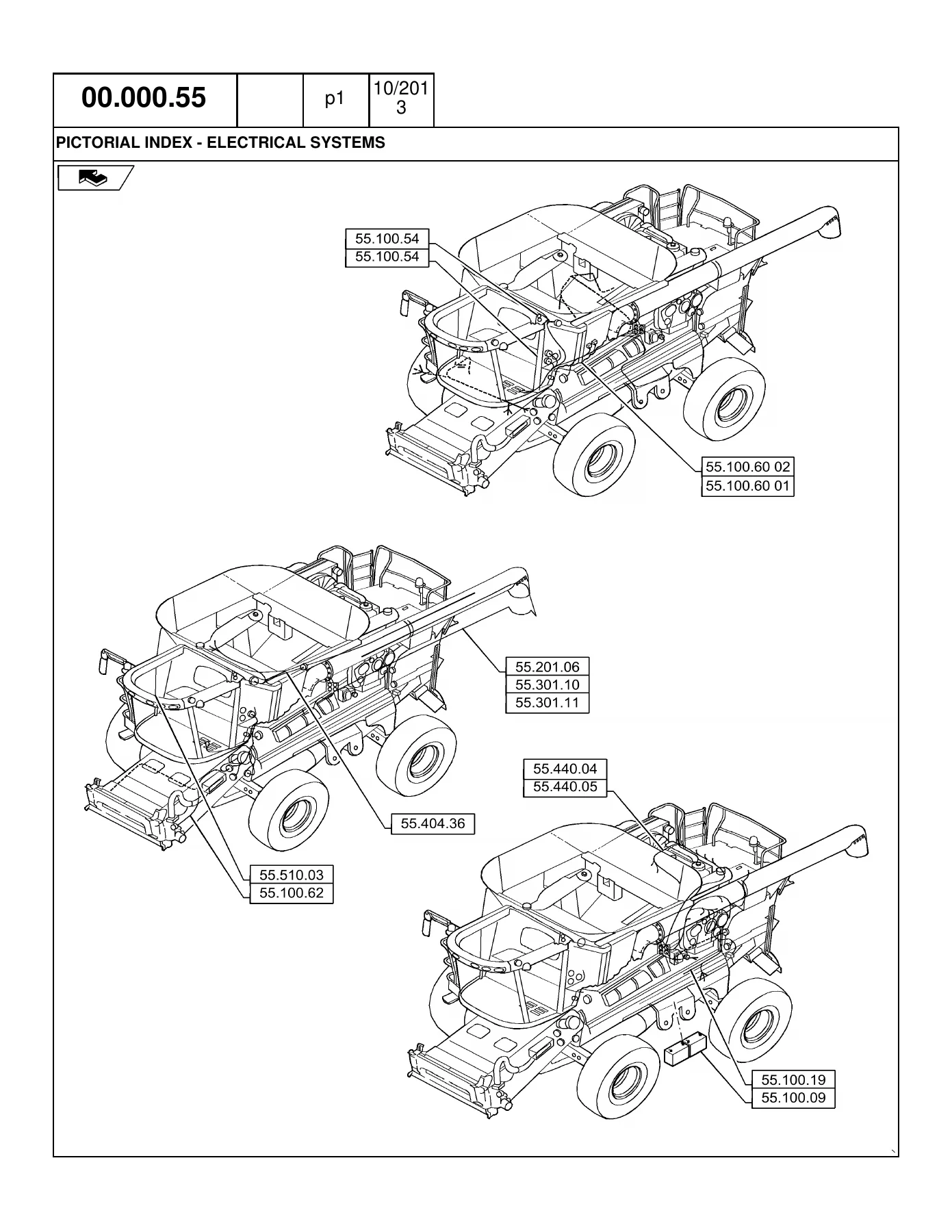 Case IH 5130 6130 7130 T2/T4 Combine Common Cab Parts Catalog 47416716 - Image 2