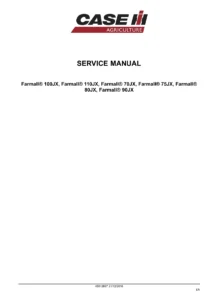 Case IH Farmall 70JX 75JX 80JX 90JX 100JX 110JX Service Manual 48012897 2016