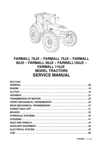 Case IH Farmall 70JX 75JX 80JX 90JX 100JX 110JX Service Manual – PDF Download