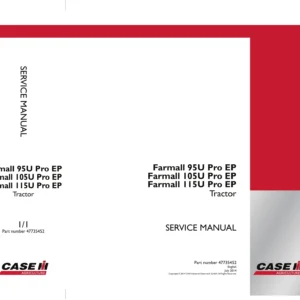 Case IH Farmall 95U 105U 115U Pro EP Service Manual - 47735452 PDF Repair Guide