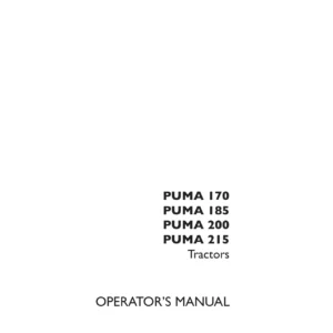 Case IH Puma 170 185 200 215 Tractor Operator's Manual 2010 PDF