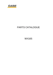 Case WX165 Wheeled Excavator Illustrated Parts Catalogue PDF