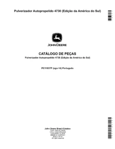 Catálogo de Peças Pulverizador Autopropelido John Deere 4730 - Edição América do Sul - PC11037P