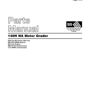Caterpillar 140H NA Motor Grader Parts Manual PDF - Complete Illustrated Parts Catalog