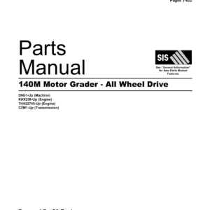 Caterpillar 140M Motor Grader All Wheel Drive Parts Manual Volume I SEBP5030-08